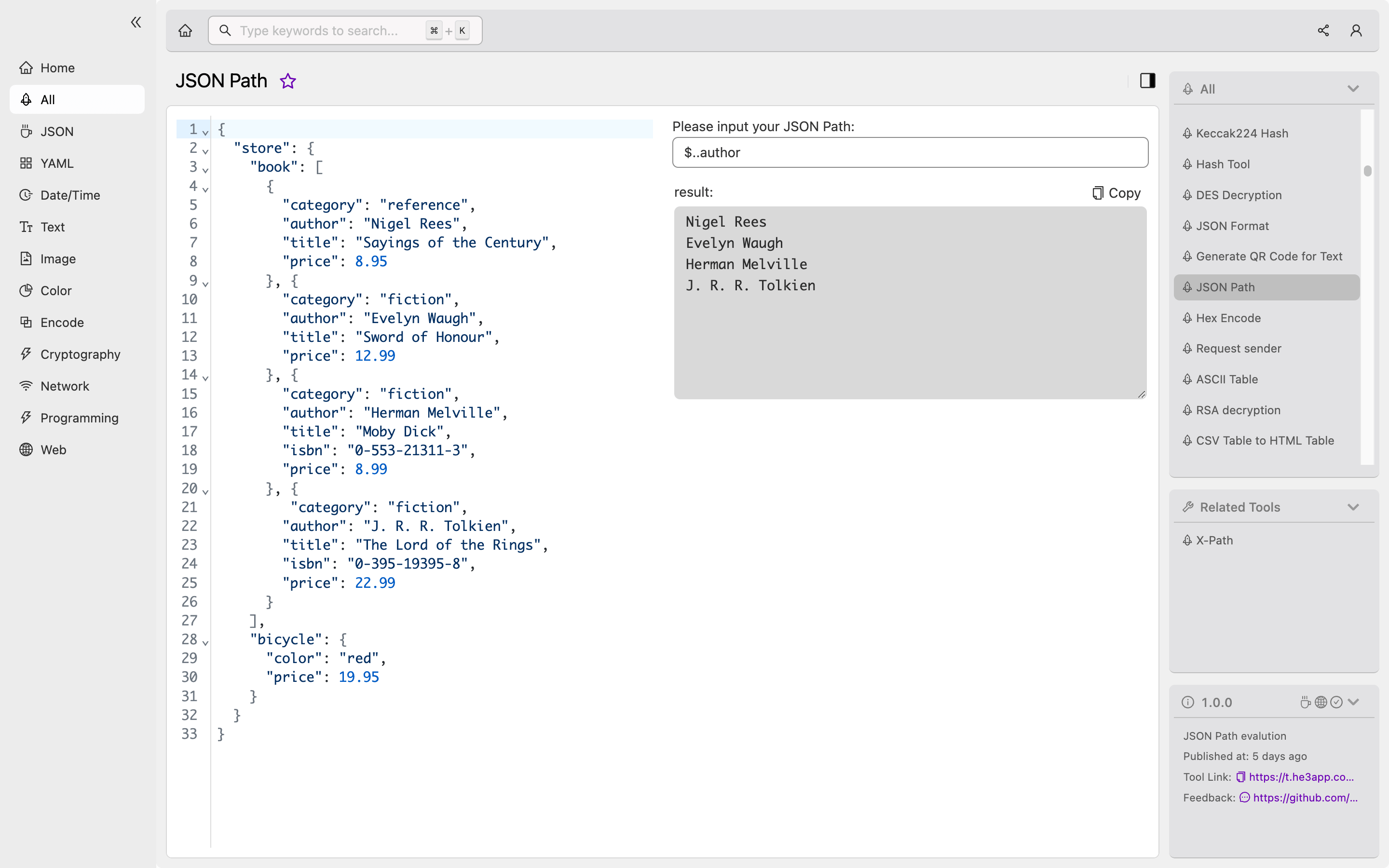 file path in json c#